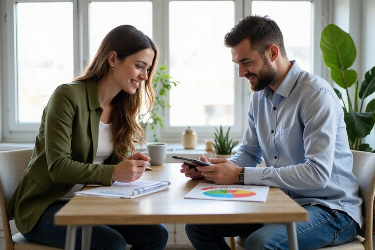 Doctora en Nutrición explicando un plan personalizado a un paciente.